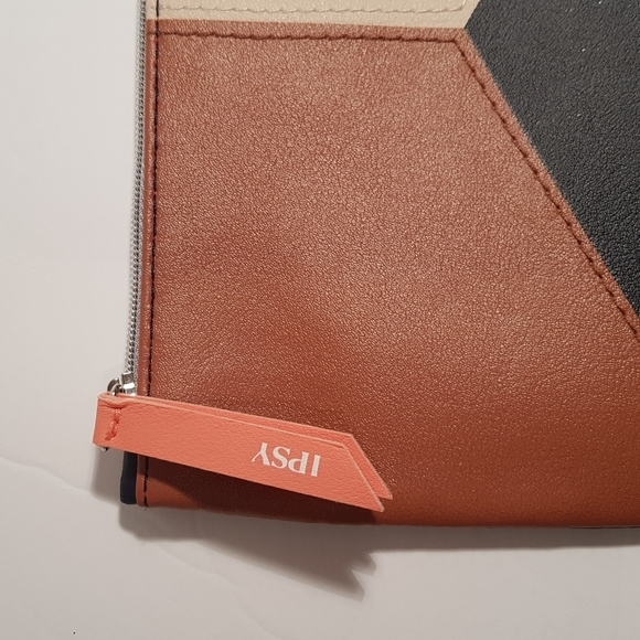 IPSY Glam Bag Brown Cream & Blue Cosmetic Bag  (BAG ONLY)‎ NWOT - Picture 4 of 6